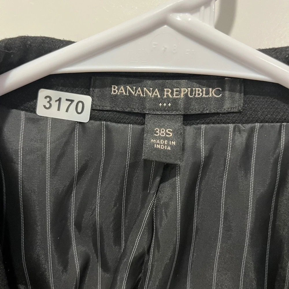 Banana Republic Mens Slim Fit Blazer Jacket Black 2 Button 38S Short 38 Short